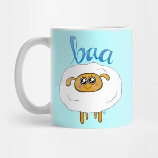 Baa Baa Cute Sheep - A Happy Kawaii White Sheep Mug